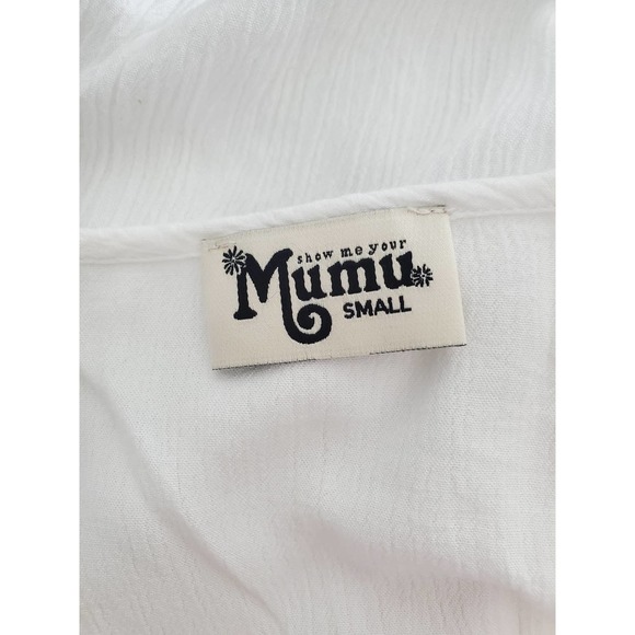 Show Me Your Mumu White Lily Grace long sleeve tunic blouse sz Small - Picture 5 of 6